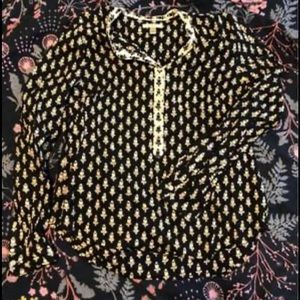 J Crew Patterned Popover Blouse